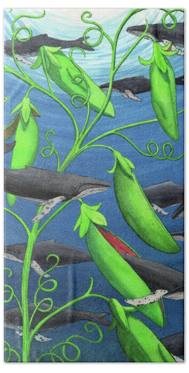 Whale Hand Towel featuring the painting Pods by Catherine G McElroy