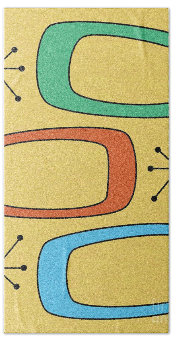Mid Century Modern Bath Towel featuring the digital art Pods by Donna Mibus