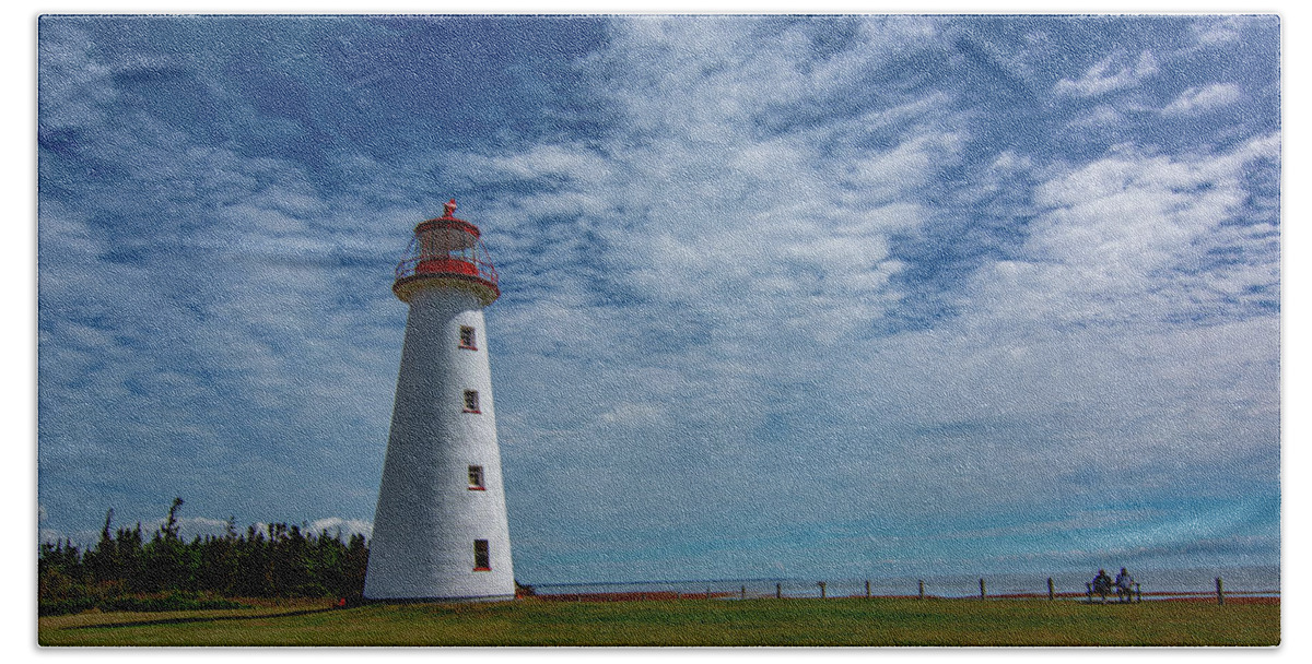 Point Prim Lighthouse Bath Towel featuring the photograph Point Prim Light by Marcy Wielfaert