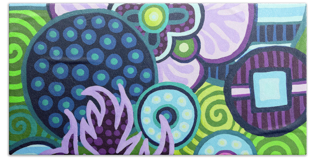 Floral Bath Towel featuring the painting Pop Botanical 11 by Amy E Fraser