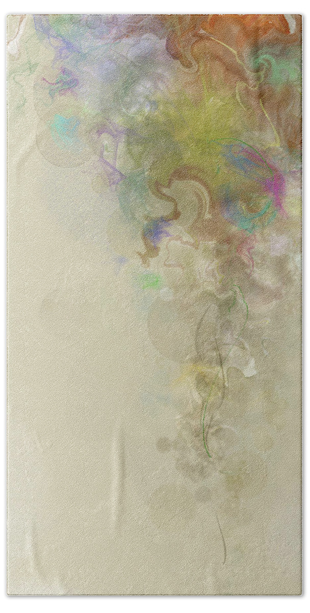 Abstract Bath Towel featuring the digital art PRELUDE Dreams of Spring by Gina Harrison