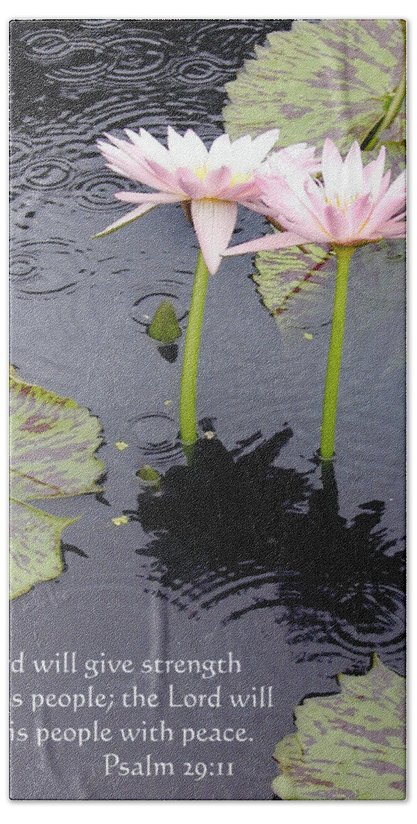Water Lilies Hand Towel featuring the photograph Psalm 29 by John Lautermilch