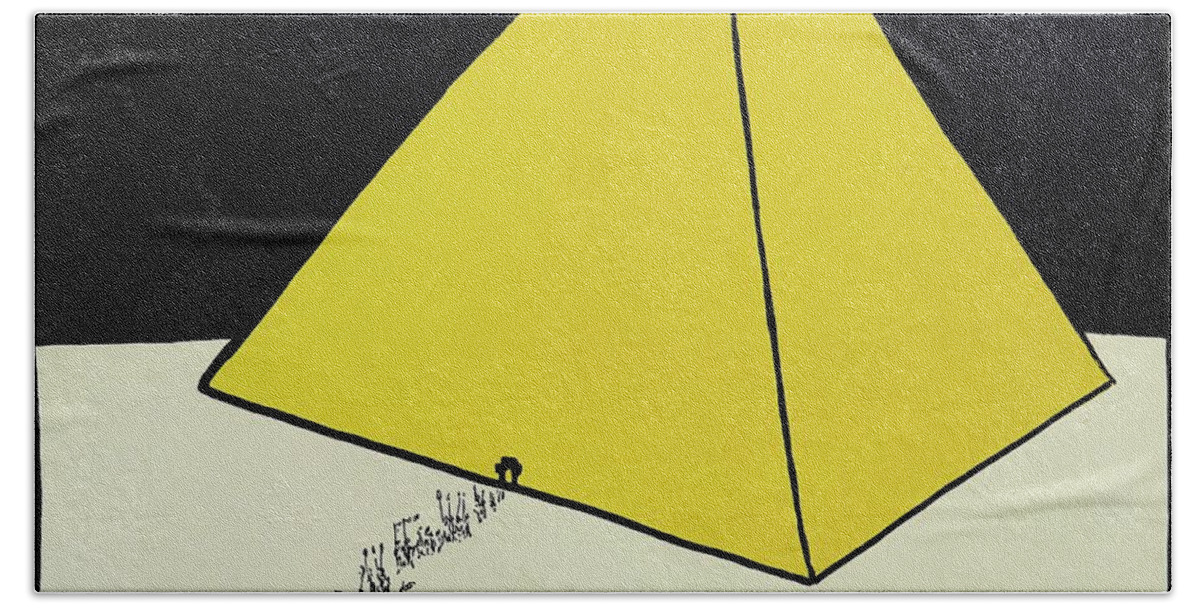 Yellow Hand Towel featuring the painting Pyramid by Hendrik Willem Van Loon
