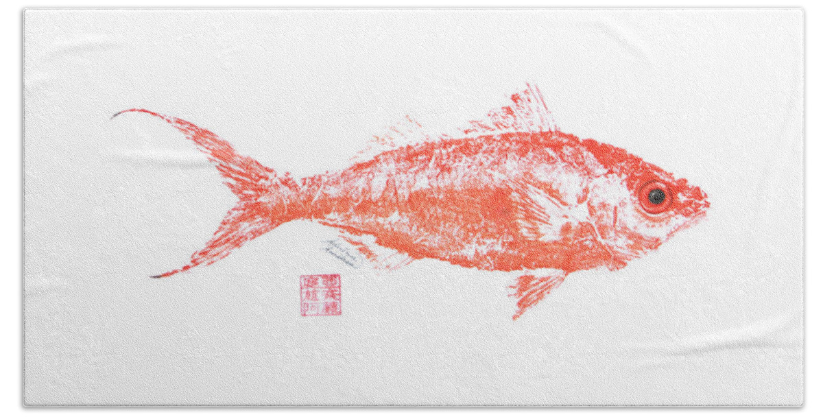 Fish Hand Towel featuring the painting Queen Snapper by Adrienne Dye