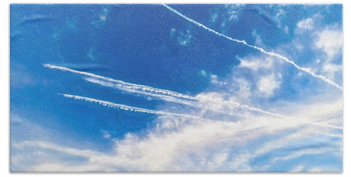 Aircraft Hand Towel featuring the photograph Racetrack in the Sky 2 by Judy Kennedy