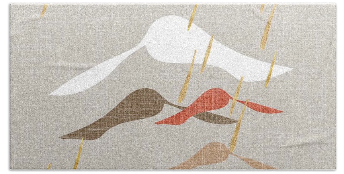 Desert Bath Towel featuring the digital art Rain in the Desert by L Diane Johnson