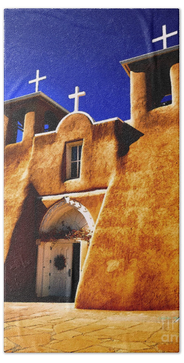 Santa Hand Towel featuring the photograph Ranchos Church XXXII by Charles Muhle