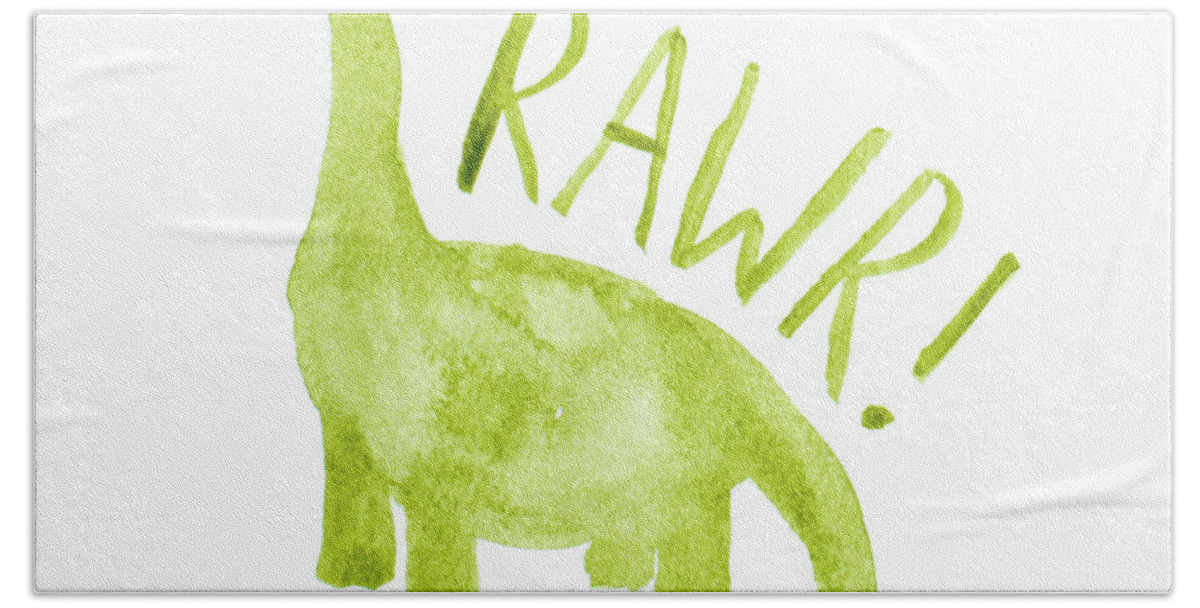 Rawr Hand Towel featuring the mixed media Rawr! by Sd Graphics Studio
