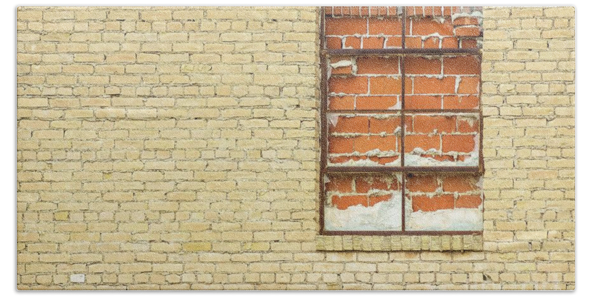 Red Brick Window Hand Towel featuring the photograph Red Brick Window by Imagery by Charly