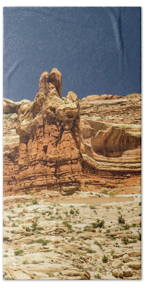 Formation Hand Towel featuring the photograph Red Rock Strata and Formation by Douglas Barnett