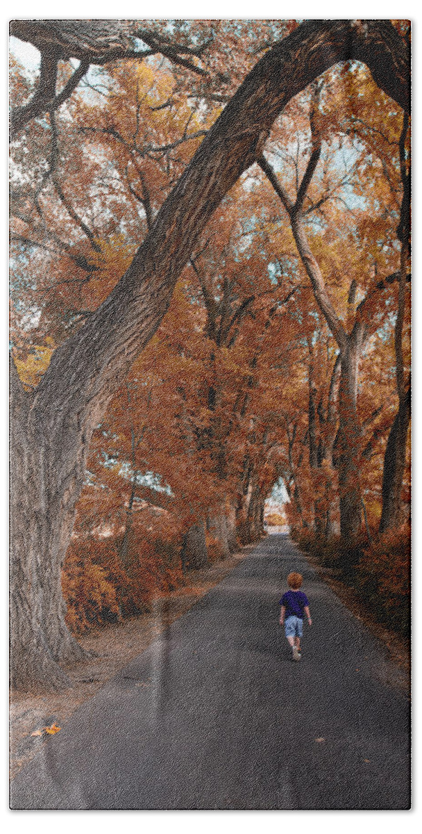 Redhead Hand Towel featuring the photograph Redhead Fall Walkabout by Tom Gresham