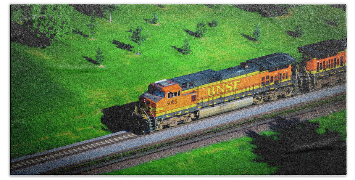 Bnsf Hand Towel featuring the photograph Right On Schedule by Phil S Addis