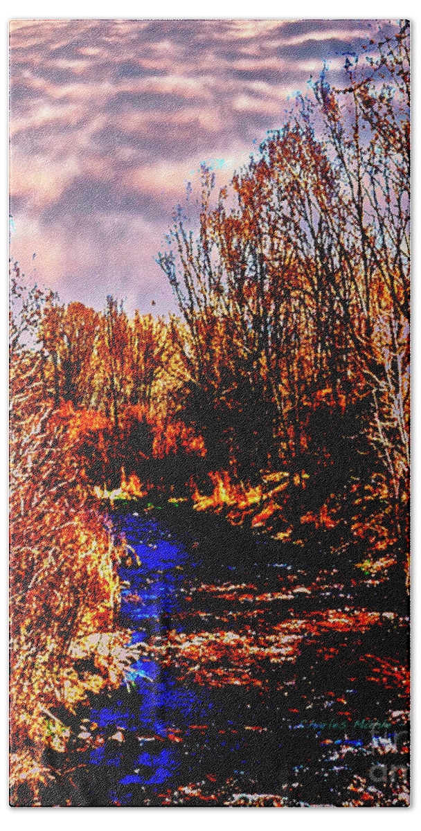 Santa Hand Towel featuring the digital art Rio Taos Bosque V by Charles Muhle