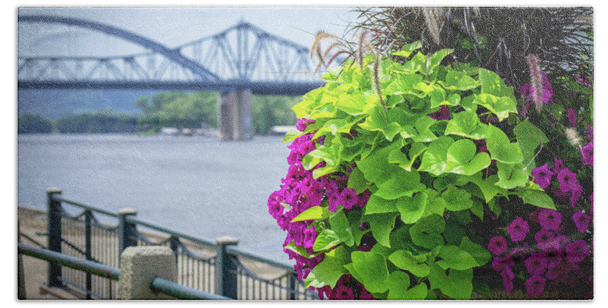 Mississippi River Bath Towel featuring the photograph Riverside View by Phil S Addis