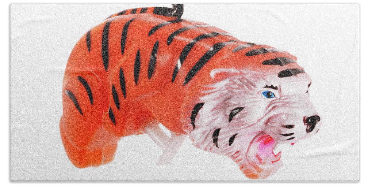 Animal Hand Towel featuring the drawing Roaring Tiger Squirt Gun by CSA Images