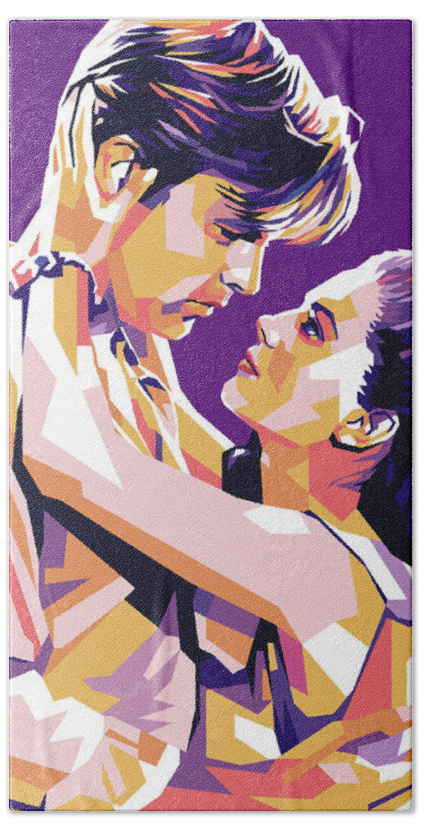 Robert Hand Towel featuring the digital art Robert Wagner and Natalie Wood by Stars on Art