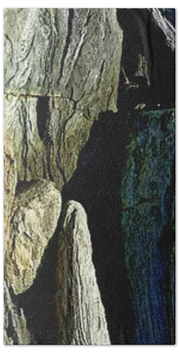 Uther Hand Towel featuring the photograph Rock Slid by Uther Pendraggin