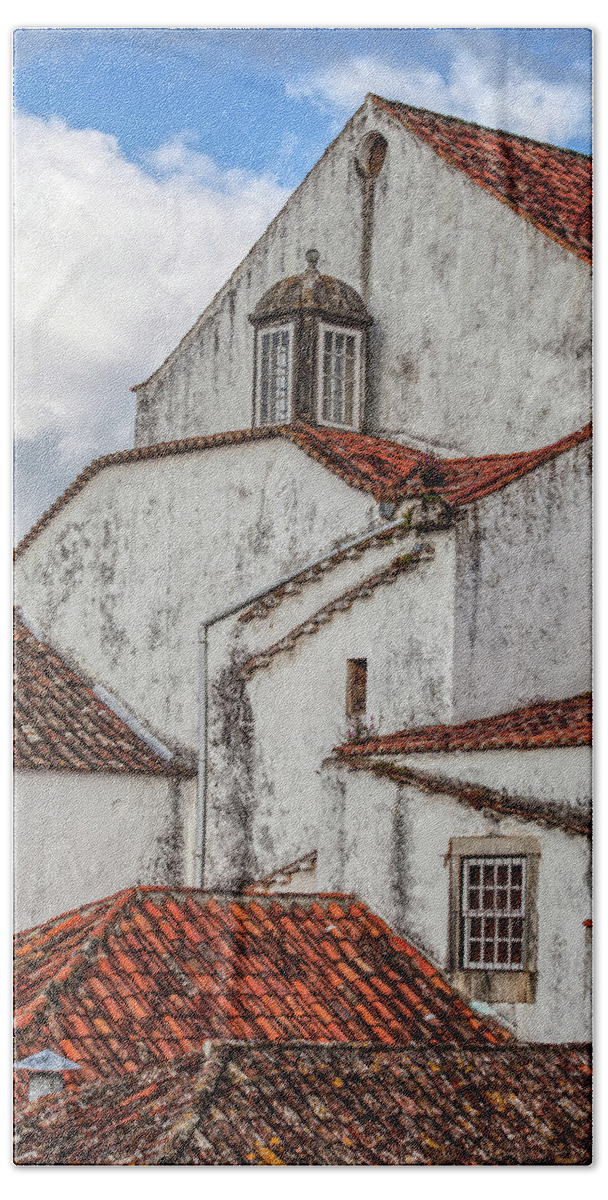 Obidos Hand Towel featuring the photograph Rooftops of Obidos by David Letts