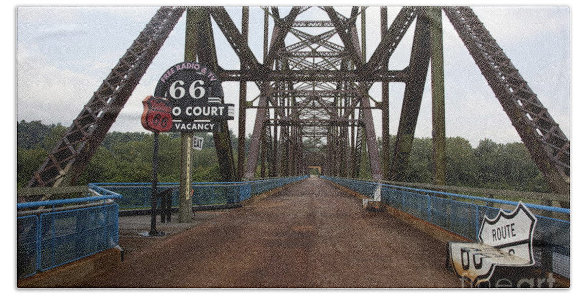 2009 Bath Towel featuring the photograph Route 66 Bridge, 2009 by Carol Highsmith