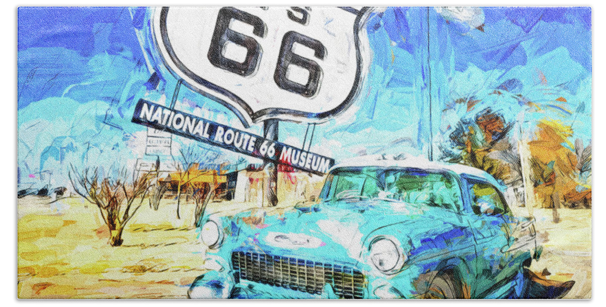 Carol M Highsmith Hand Towel featuring the photograph Route 66 Roadtrip by Jack Torcello