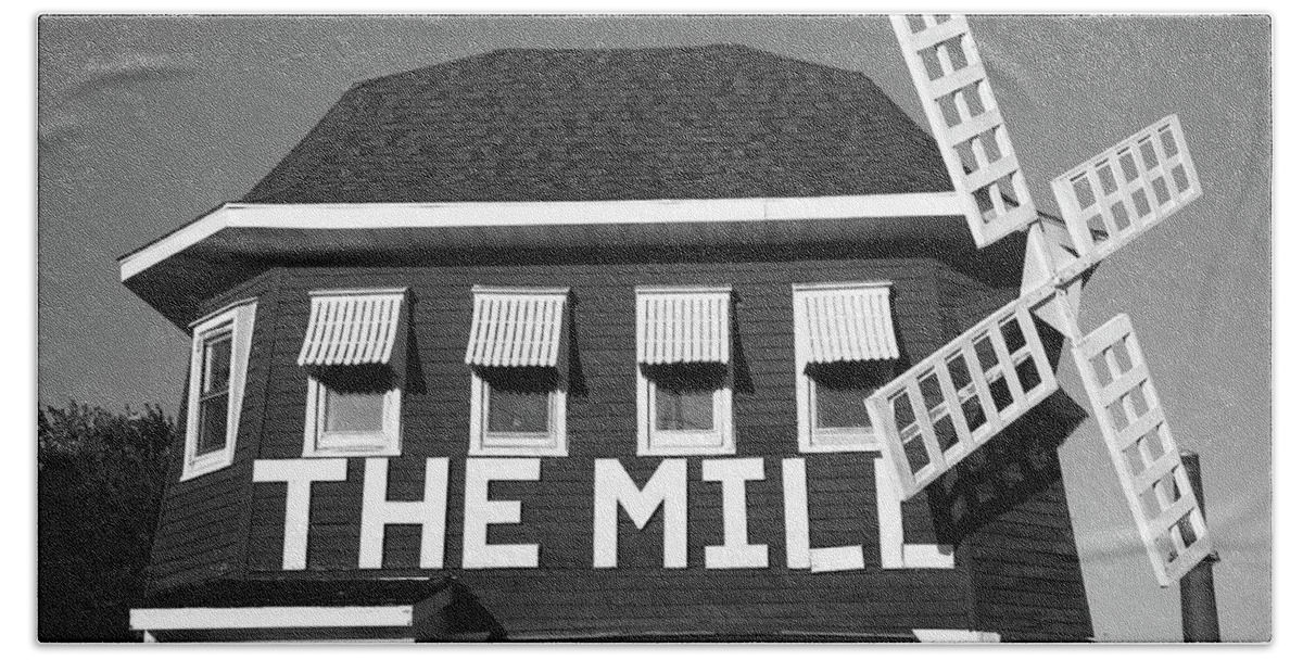 66 Bath Towel featuring the photograph Route 66 - The Mill 2012 BW by Frank Romeo