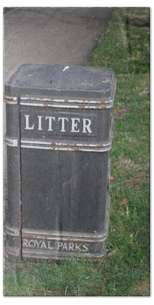Litter Hand Towel featuring the photograph Royal Park Garbage Can by Laura Smith