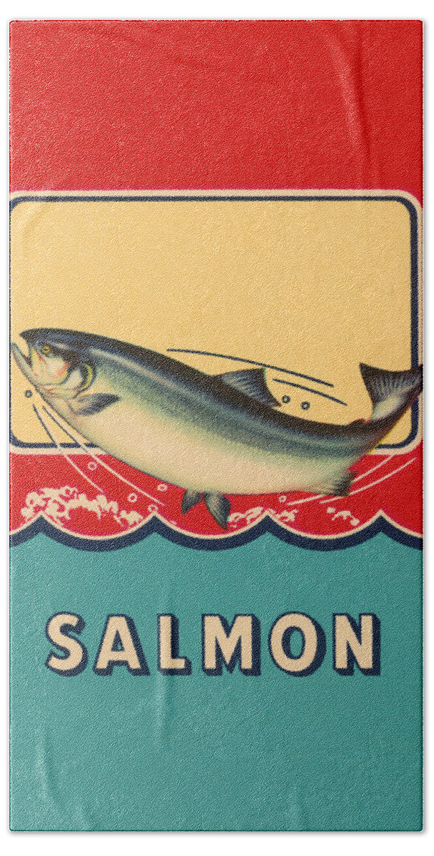 Salmon Hand Towel featuring the painting Salmon by Unknown