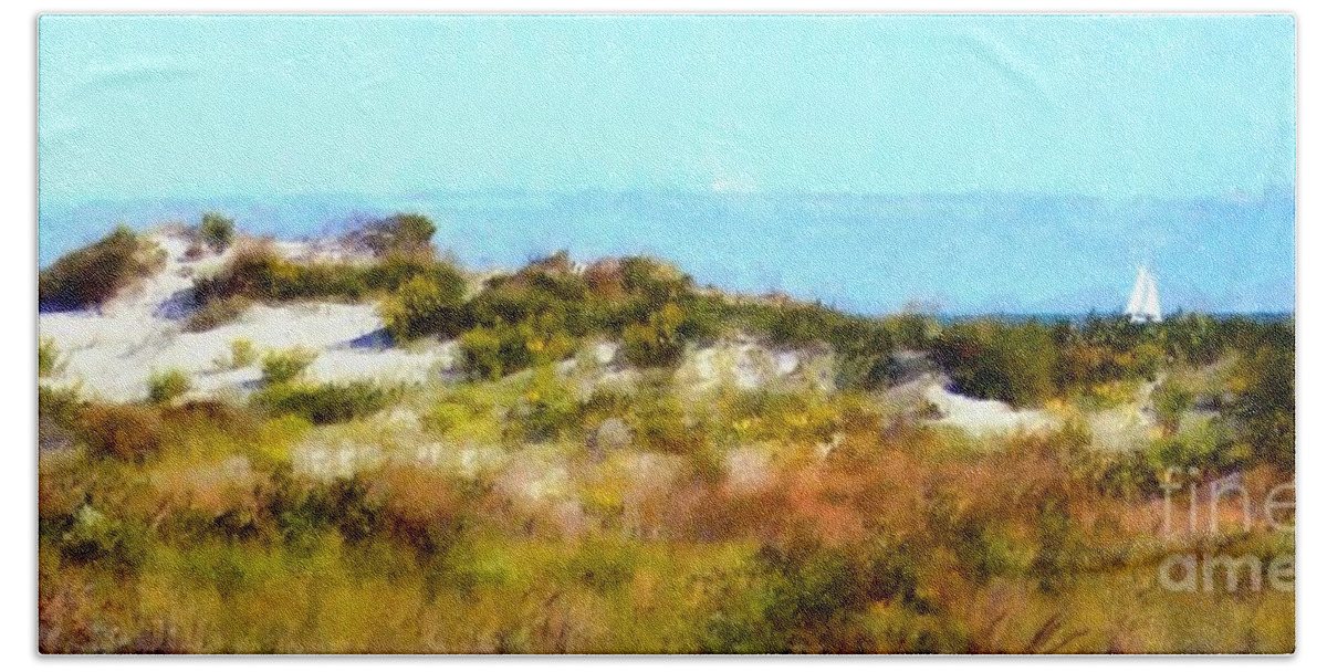 Sand Dunes Hand Towel featuring the photograph Sand dunes Assateague Island by Janine Riley