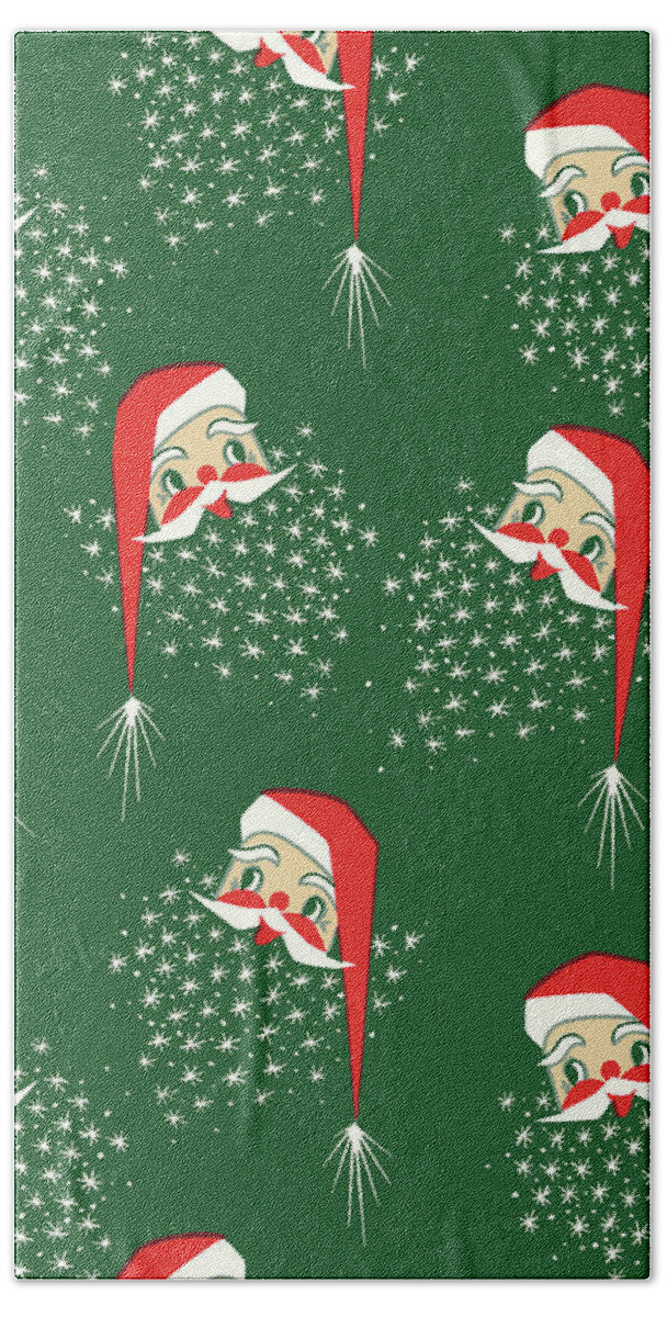 Accessories Hand Towel featuring the drawing Santa Claus Pattern by CSA Images