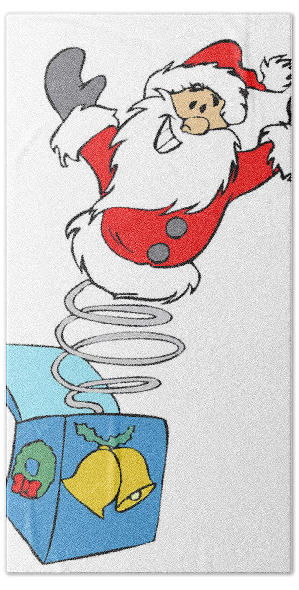 Santa Hand Towel featuring the digital art Santa surprise by Long Shot