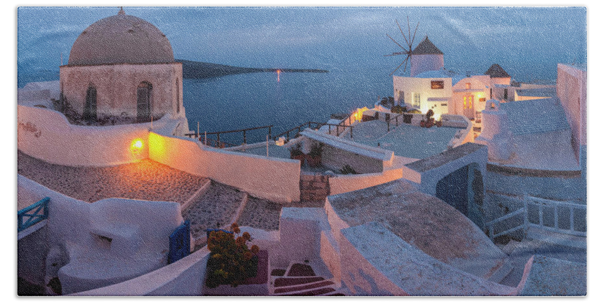 Greece Hand Towel featuring the photograph Santorini by Evgeni Dinev