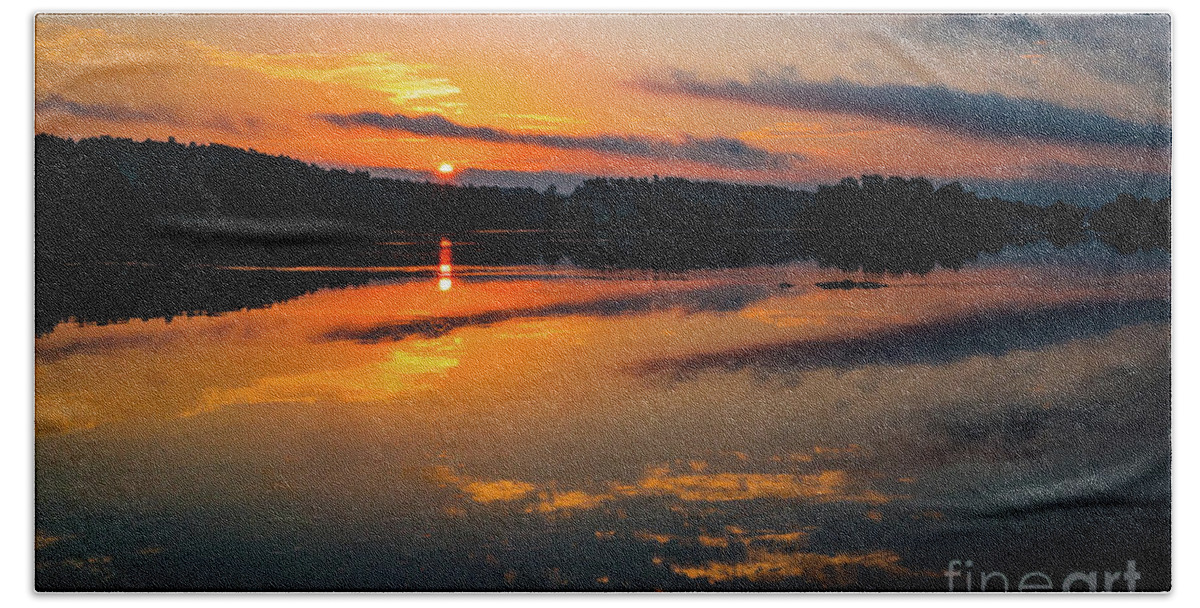 Savannah River Sunrise - Augusta Ga 2 Hand Towel featuring the photograph Savannah River Sunrise - Augusta GA 2 by Sanjeev Singhal
