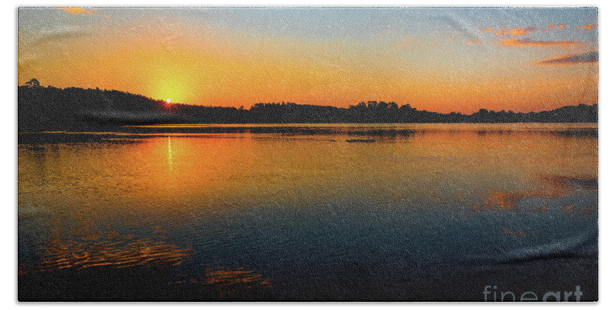 Savannah River Sunrise - Augusta Ga Hand Towel featuring the photograph Savannah River Sunrise - Augusta GA by Sanjeev Singhal