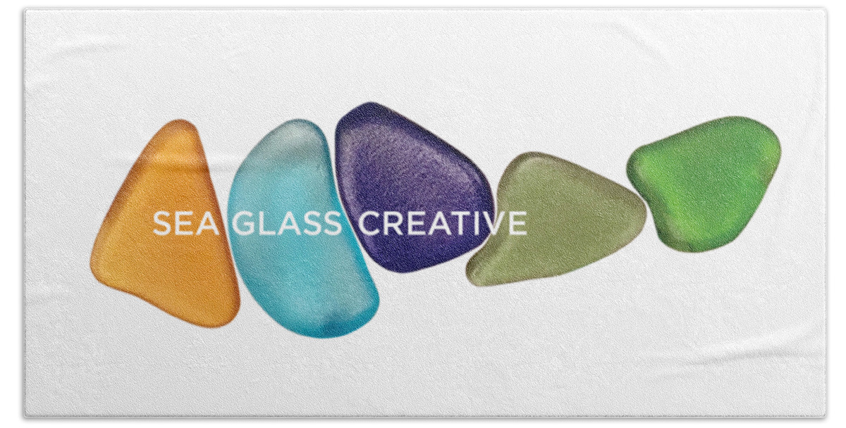 Logo Hand Towel featuring the photograph Sea Glass Creative Logo Merchandise by Debra Grace Addison