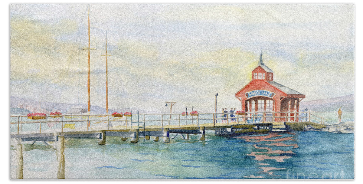 Seneca Lake Hand Towel featuring the painting Seneca Lake by Melly Terpening