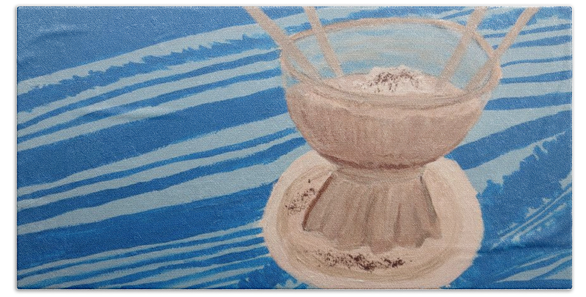  Bath Towel featuring the painting Serendipity Frozen Hot Chocolate #3 by C E Dill