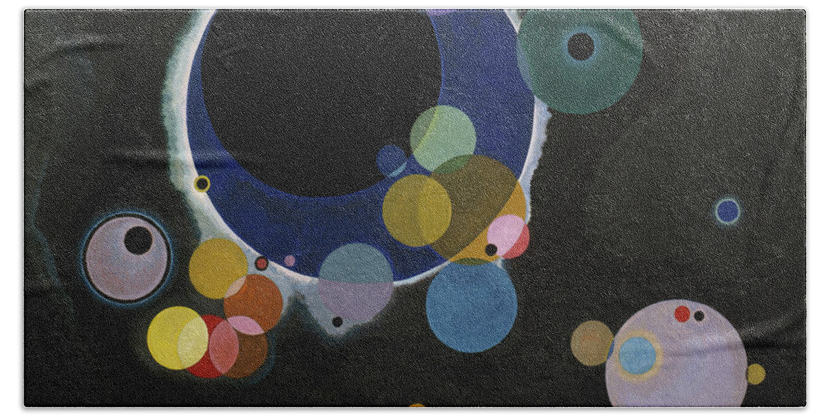 Kandinsky Several Circles Hand Towel featuring the painting Several Circles - Einige Kreise by Wassily Kandinsky