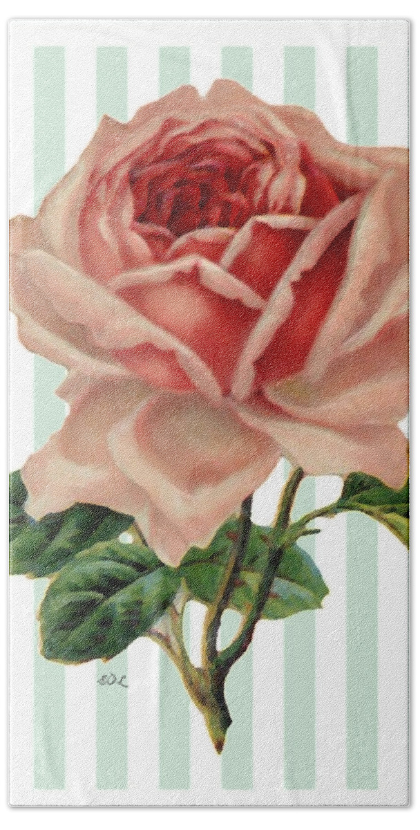 Shades Of Coral Painted Rose Hand Towel featuring the photograph Shades of Coral Painted Rose by Sandi OReilly