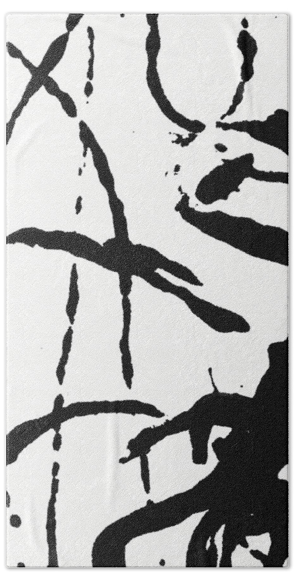 Abstract Bath Towel featuring the painting Shadow Abstract 2- Art by Linda Woods by Linda Woods