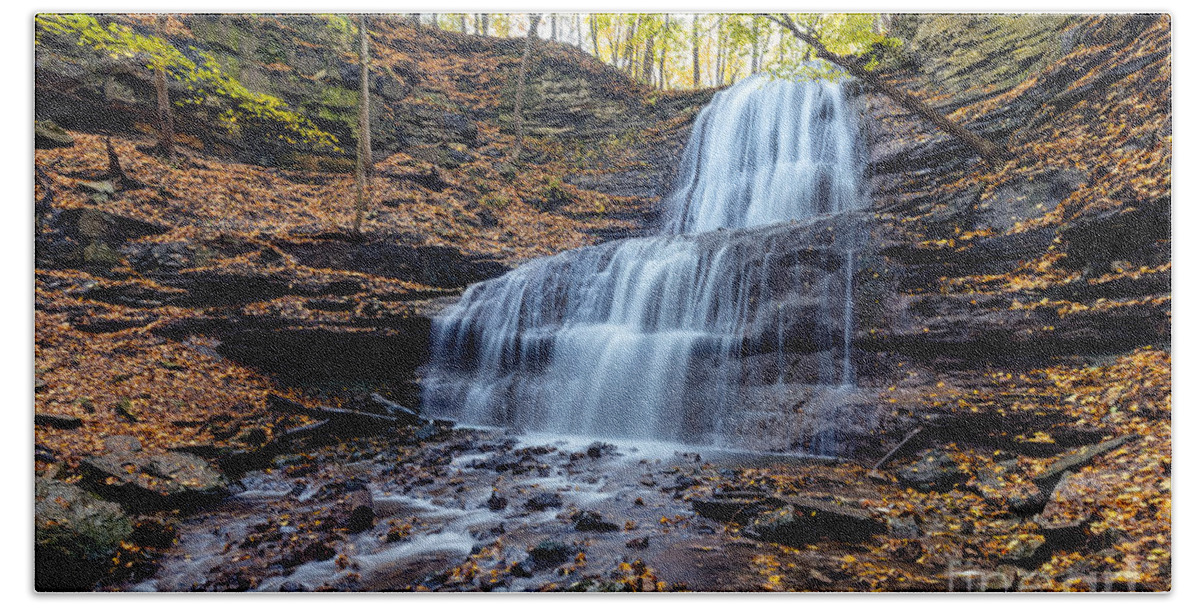 Photography Bath Towel featuring the photograph Sherman Falls by Alma Danison