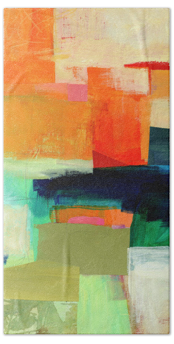 Abstract Art Hand Towel featuring the painting Shoreline #7 by Jane Davies