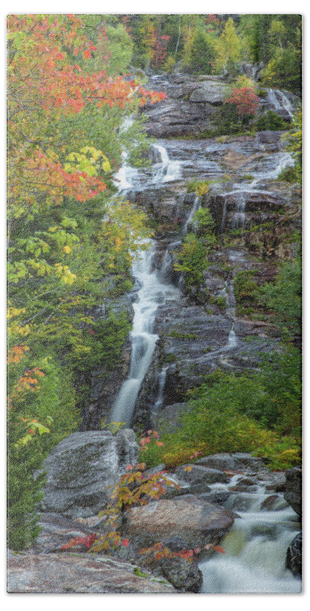 Silver Hand Towel featuring the photograph Silver Cascade Autumn by White Mountain Images