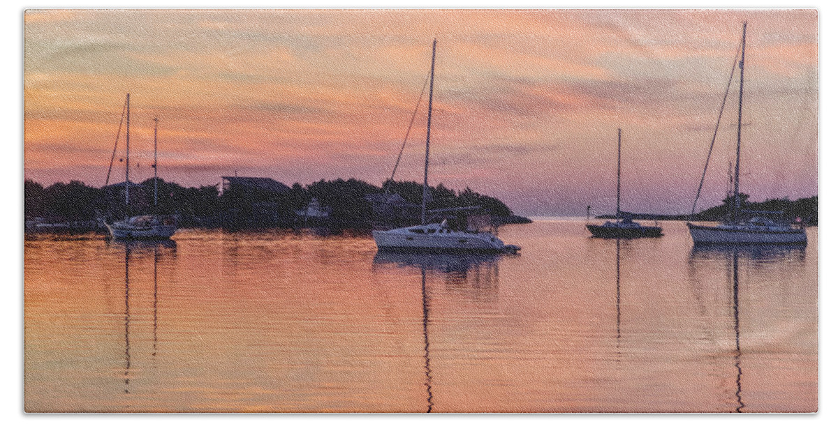 Sail Boats Bath Towel featuring the photograph Silver Lake Sunset 2010-10 11 by Jim Dollar