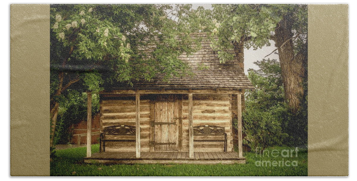 Log Cabin Hand Towel featuring the photograph Small Log Cabin  by Imagery by Charly
