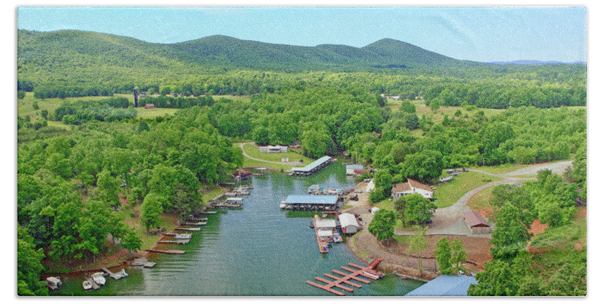 Smith Mountain Lake Hand Towel featuring the photograph Smith Mountain Lake Marina by The James Roney Collection