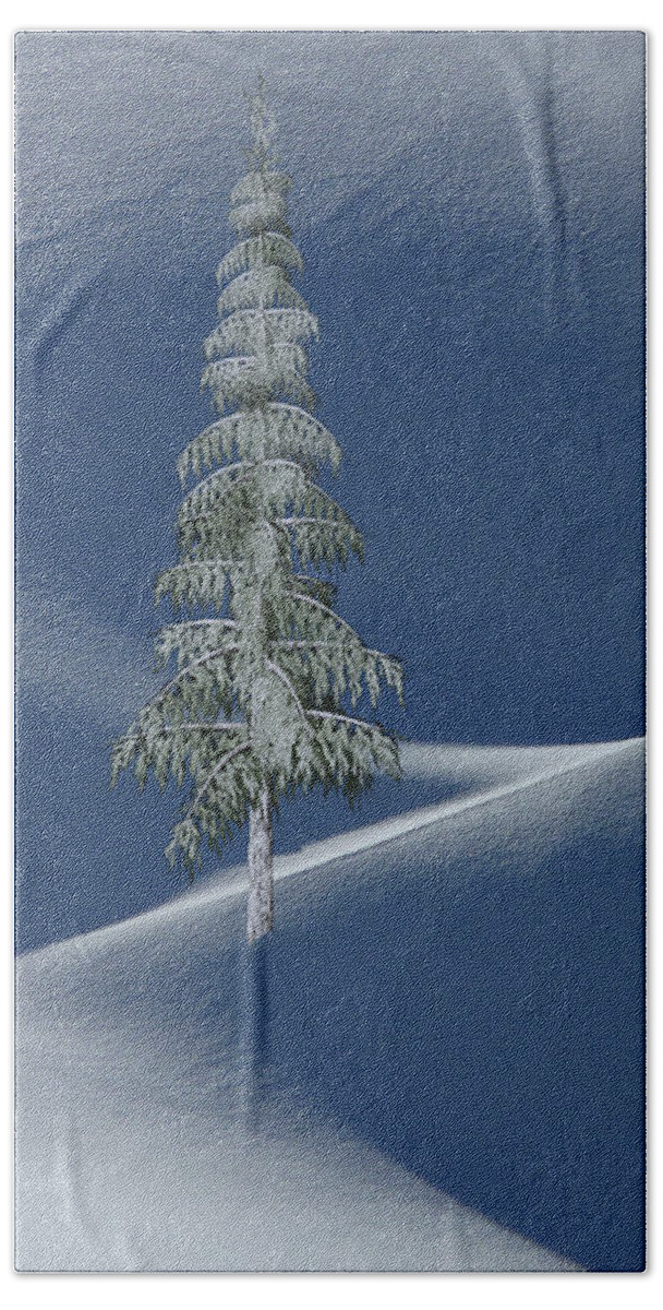 Tree Bath Towel featuring the photograph Snow Covered Tree and Mountains Color by David Dehner
