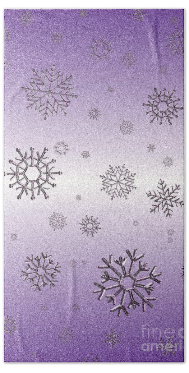 Snowflakes Bath Towel featuring the digital art Snowflakes by Rachel Hannah