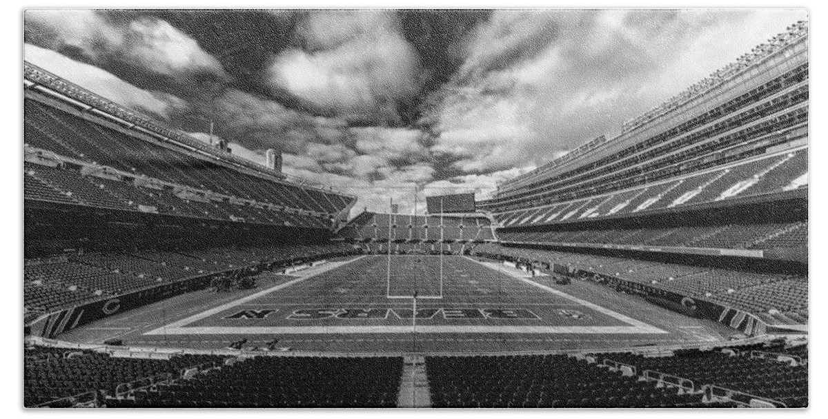 Soldier Field Hand Towel featuring the photograph Chicago Bears #68 by Robert Hayton
