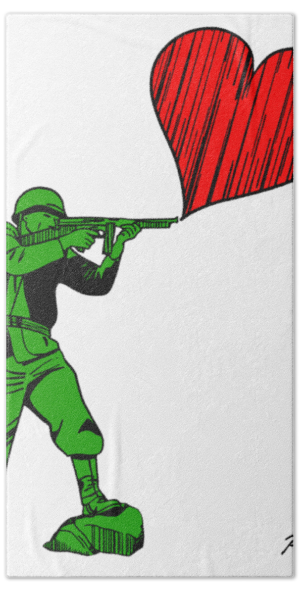 Military Bath Towel featuring the digital art Soldier of Love by Piotr Dulski