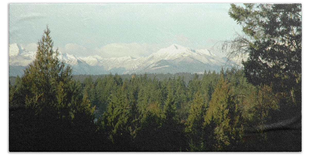 Mountains Bath Towel featuring the photograph Somewhere outside Seattle by Eric Hafner